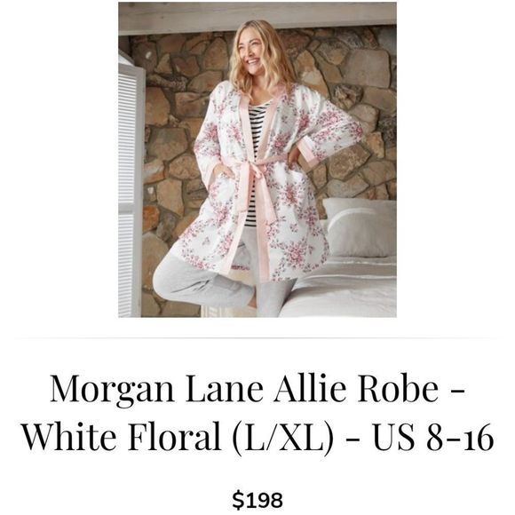 MORGAN LANE | Allie Robe in White Floral L/XL - Picture 6 of 7